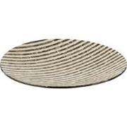 J-line - Plateau Rond Strepen Zeeschelpen/mdf Zwart/wit - 45x45x6cm