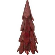 J-line - Kerstboom Stukken Hout Rood Small - 35x35x70cm