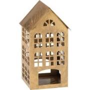 J-line - Kaarshouder Huis Kappa Ijzer Goud - 17.5x17x32.5cm