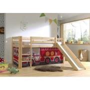 LUCEVI - Pino Halfhoogslaper H115CM + Ladder + Glijbaan + Fire Truck G...