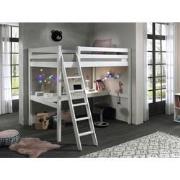 LUCEVI - Pino Mezzanine bed + Ladder + Bureau - Wit - 140x200 cm