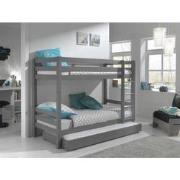 LUCEVI - Pino Stapelbed H160CM + Rolbed - Grijs - 90x200 cm