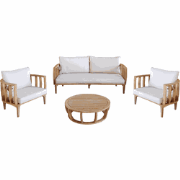 MATARO LOUNGE SET 4PCS (2X CHAIR  BENCH 79X166X60 5CM  TABLE 80X80X24 ...