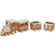 J-line - Trein Peperkoek Poly Bruin - 45x8x13cm