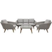 MIRA LOUNGE SET (12053) (3-SEATER BENCH 86X182X73CM  2x LOUGE CHAIR  T...