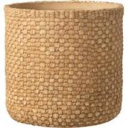 J-line - Bloempot Gewoven Cement Beige Extra Large - 27x27x24.5cm