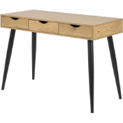 Keet houten bureau naturel - met 3 lades - 110 x 50 cm