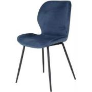 AnLi Style Stoel velvet ronde buis - blauw velours