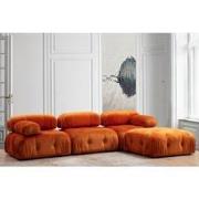 Modulaire bank 3-zits met hocker Bubble velvet oranje