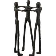 J-line - Figuur Persoon Kring Aluminium Zwart - 20x20x36cm