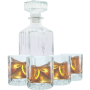 OTIX Whiskey Karaf - 4 Glazen - 5- Delig - Transparant - 900/230 ml - ...