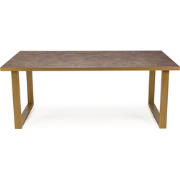 Stalux Eettafel 'Joop' 180 x 100cm, kleur goud / lederlook bruin