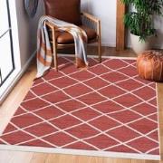 Boho Kelim Dubbelzijdig Wasbaar Vloerkleed Rood Creme- 120x170 CM