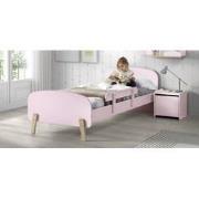 LUCEVI - Kiddy bed + Nachtkastje + Uitvalbeveiliging - Roze - 90x200 c...