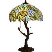 LumiLamp Tiffany Tafellamp  Ø 40x60 cm Groen Glas Tiffany Bureaulamp