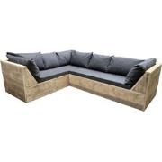 Wood4you - Loungeset 6 steigerhout 200x260 cm - GL-vorm incl. plofkuss...