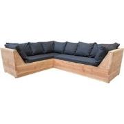 Wood4you - Loungeset 6 Douglashout 200x260 cm - incl kussens L-vorm