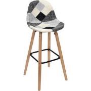 HOME DECO FACTORY Lund Patchwork Barkruk - Grijs