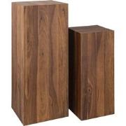 PTMD Zuil Chevar - 45x45x120 cm - Hout - Bruin - Set van 2