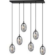 moderne hanglamp Bruno Zwart 6-lichts