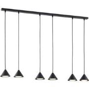 minimalistische hanglamp De angelis Zwart 6-lichts