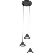 minimalistische hanglamp De angelis Zwart 3-lichts  - Ø20cm