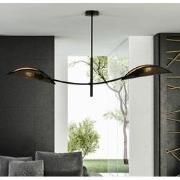 moderne plafondlamp Olivieri Zwart 2-lichts