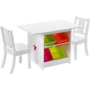 Decopatent® Kindertafel met stoeltjes van hout - 1 kindertafel en 2 st...