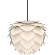 Aluvia Mini hanglamp pearl white - met koordset zwart - Ø 40 cm