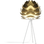 Aluvia Mini tafellamp brushed brass - met tripod wit - Ø 40 cm