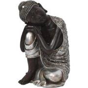 Fine Asianliving Boeddha Beeld Slapend Zilver Zwart 35cm