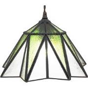 LumiLamp Hanglamp Tiffany  Ø 31x107 cm  Groen Glas Metaal Zeshoek Hang...