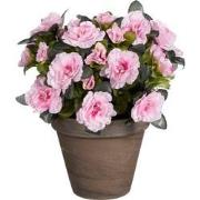 Mica Decorations Azalea Kunstplant in Bloempot Stan - H31 x Ø26 cm - R...