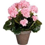 Mica Decorations Geranium Kunstplant - 27x27x41 cm - Polyester - Roze