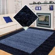 Tapijtenloods Basic Shaggy Kader vloerkleed Blauw Hoogpolig- 300x400 C...