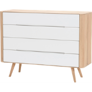 Ena drawer 120 - 4 drawers houten ladekast whitewash - 120 x 90 cm