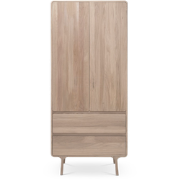 Fawn wardrobe houten kledingkast whitewash - 200 x 90 cm