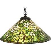 LumiLamp Hanglamp Tiffany  Ø 50 cm Groen Glas Tiffany Lampen