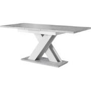 Meubella Eetkamertafel Bari - Betonlook - Wit - 180 cm - Uitschuifbaar