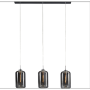 AnLi-Style Hanglamp 3L glass metallic grey finish