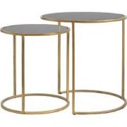 Light&living Bijzettafel S/2 Ø40x45+Ø50x52 cm DUARTE glas smoke-goud