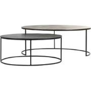 Light&living Salontafel S/2 80x48x33+103x60x40 cm PAXSON ant brns+dk b...