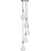 Light&living Hanglamp 5L Ø30x190 cm QUIRINA glas antiek koper