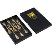 PTMD Thrust Gold Stainless Steel Pastry Fork In Giftbox