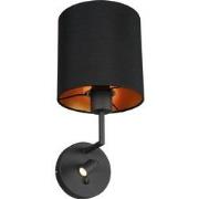 Mexlite wandlamp Noor - zwart - metaal - 18 cm - Ingebouwde LED-module...