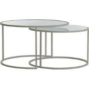 Light&living Salontafel S/2 Ø65x39+Ø75x44 cm TALCA helder rib glas+crè...