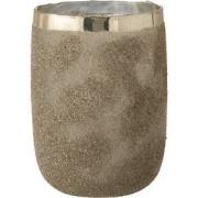 J-line - Theelichthouder Frosty Rond Glas Zilver Extralarge - 19.5x19....