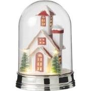 J-line - Stolp Winter Huis Led Acryl Wit/groen Small - 16x16x23cm