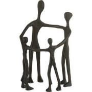 J-line - Figuur Familie Kring Aluminium Zwart - 22x21x31cm