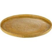 J-line - Plateau Rond Klassiek Ijzer Oker Large - 61x61x3.5cm